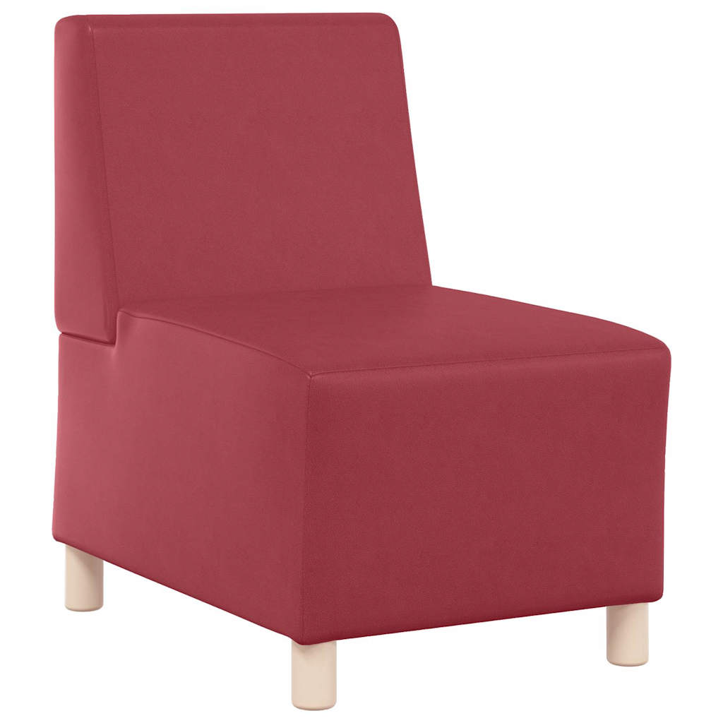 Modulsofa Enhed Uden Arme 2 Pcs Vinrød 55 X 74 X 82 Cm Lysegrå Og Mørkegrå