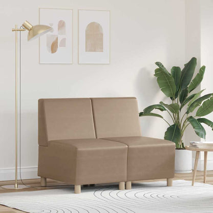 Modulsofa Enhed Uden Arme 2 Pcs Cappuccino 55 X 74 X 82 Cm Lysegrå Og Mørkegrå