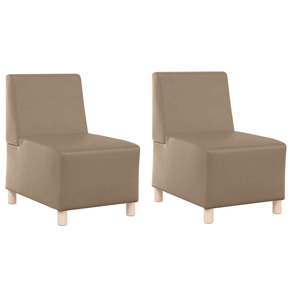 Modulsofa Enhed Uden Arme 2 Pcs Cappuccino 55 X 74 X 82 Cm Lysegrå Og Mørkegrå