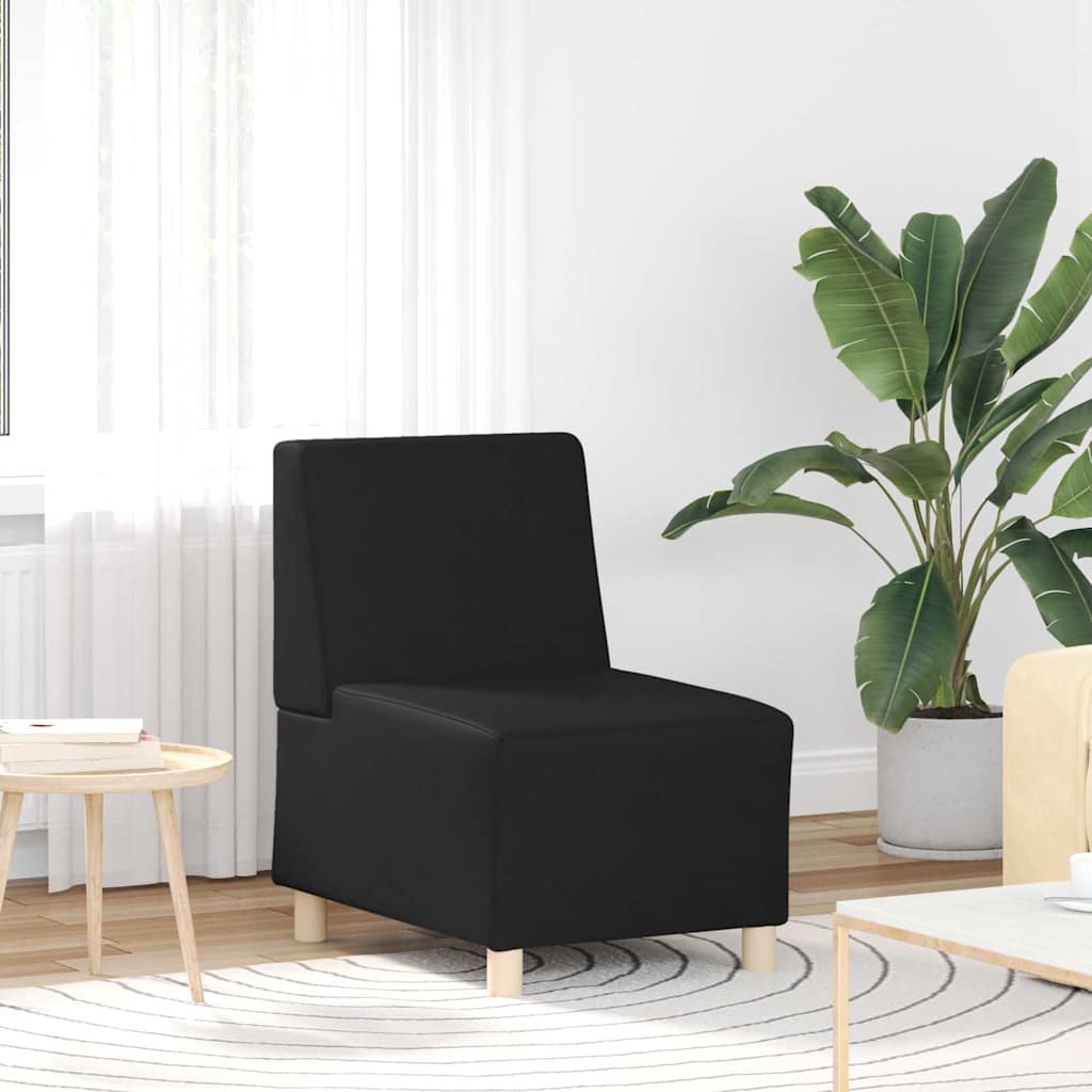 Modulsofa Enhed Uden Arme 2 Pcs Sort 55 X 74 X 82 Cm Faux Læder Lysegrå Og Mørkegrå