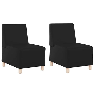 Modulsofa Enhed Uden Arme 2 Pcs Sort 55 X 74 X 82 Cm Faux Læder Lysegrå Og Mørkegrå