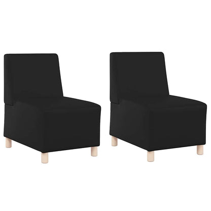 Modulsofa Enhed Uden Arme 2 Pcs Sort 55 X 74 X 82 Cm Faux Læder Lysegrå Og Mørkegrå