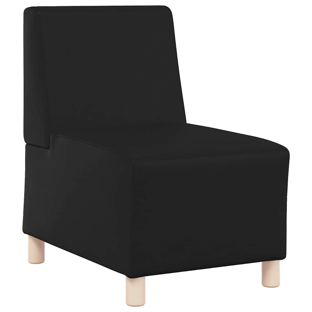 Modulsofa Enhed Uden Arme 2 Pcs Sort 55 X 74 X 82 Cm Faux Læder Lysegrå Og Mørkegrå