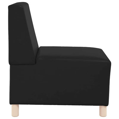 Modulsofa Enhed Uden Arme 2 Pcs Sort 55 X 74 X 82 Cm Faux Læder Lysegrå Og Mørkegrå