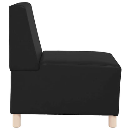Modulsofa Enhed Uden Arme 2 Pcs Sort 55 X 74 X 82 Cm Faux Læder Lysegrå Og Mørkegrå