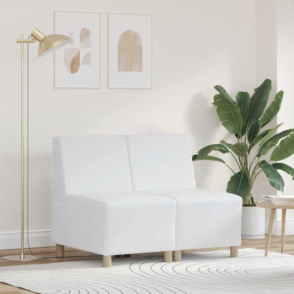 Modulsofa Enhed Uden Arme 2 Pcs Hvid 55 X 74 X 82 Cm Faux Læder Lysegrå Og Mørkegrå