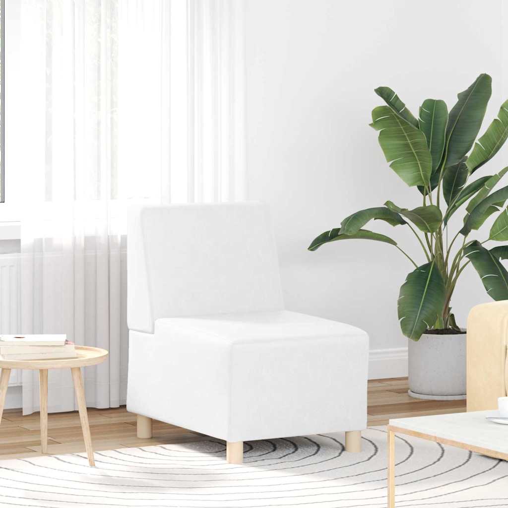 Modulsofa Enhed Uden Arme 2 Pcs Hvid 55 X 74 X 82 Cm Faux Læder Lysegrå Og Mørkegrå