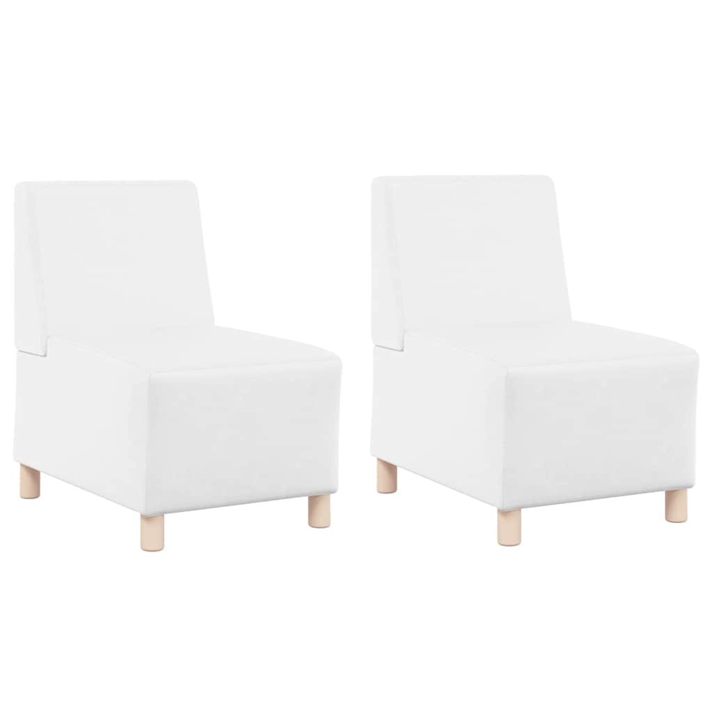Modulsofa Enhed Uden Arme 2 Pcs Hvid 55 X 74 X 82 Cm Faux Læder Lysegrå Og Mørkegrå