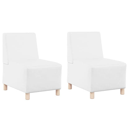 Modulsofa Enhed Uden Arme 2 Pcs Hvid 55 X 74 X 82 Cm Faux Læder Lysegrå Og Mørkegrå