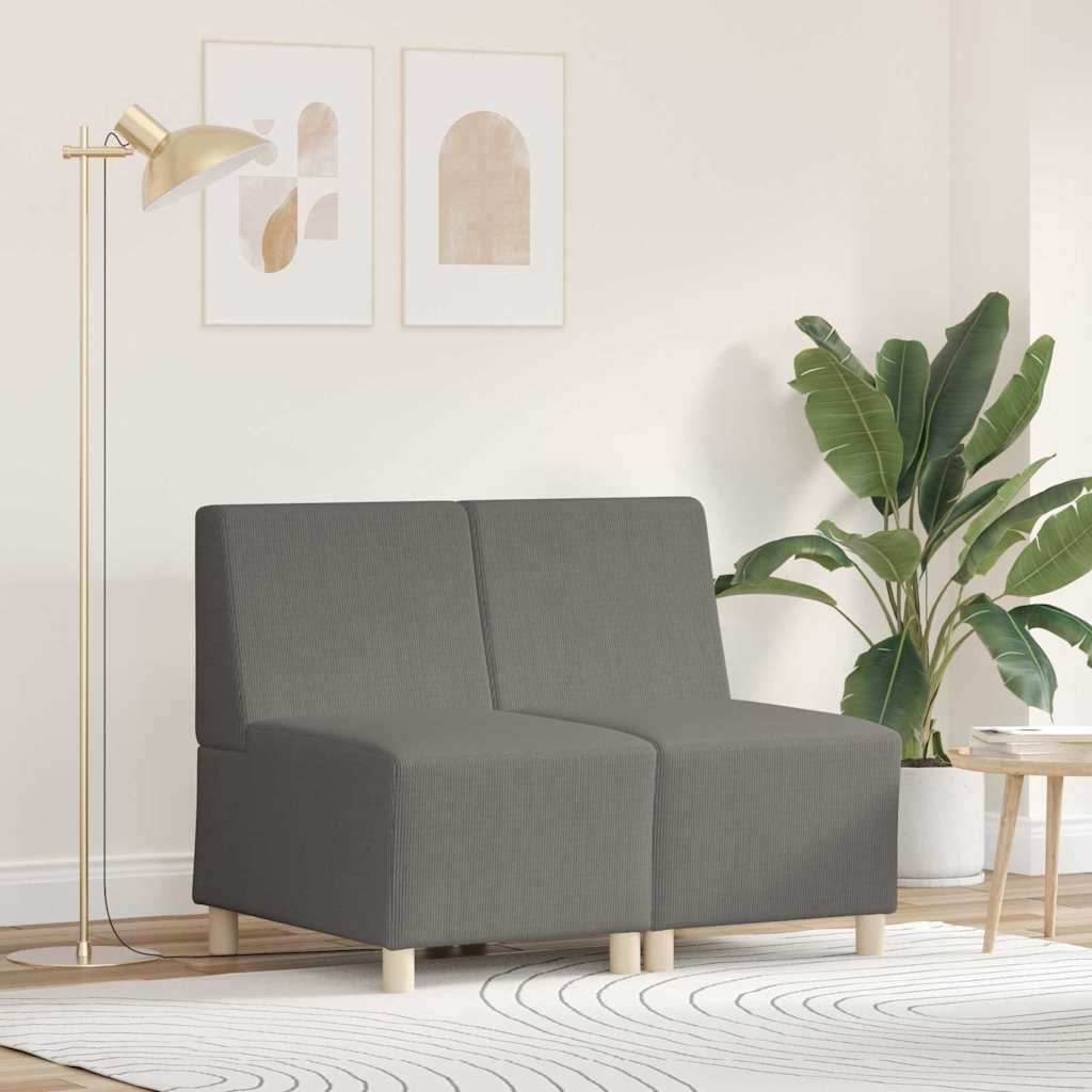Modulsofa Enhed Uden Arme 2 Pcs Lysegrå 55 X 74 X 82 Cm Lysegrå Og Mørkegrå
