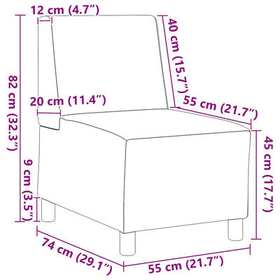 Modulsofa Enhed Uden Arme 2 Pcs Lysegrå 55 X 74 X 82 Cm Lysegrå Og Mørkegrå