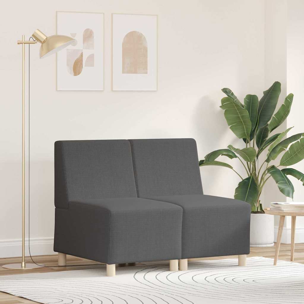 Modulsofa Enhed Uden Arme 2 Pcs Mørkegrå 55 X 74 X 82 Cm Lysegrå Og Mørkegrå