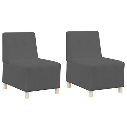 Modulsofa Enhed Uden Arme 2 Pcs Mørkegrå 55 X 74 X 82 Cm Lysegrå Og Mørkegrå