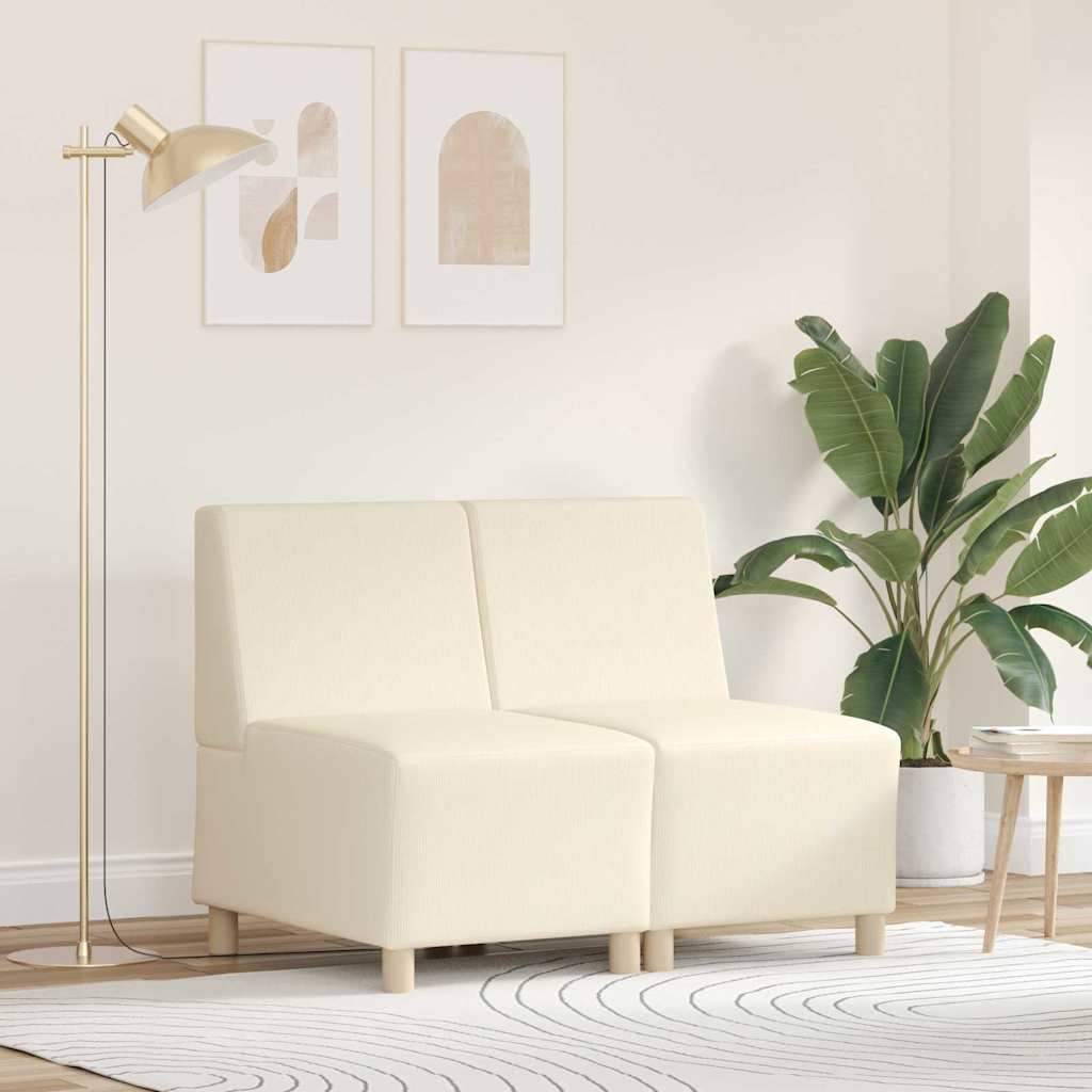 Modulsofa Enhed Uden Arme 2 Pcs Creme 55 X 74 X 82 Cm Lysegrå Og Mørkegrå