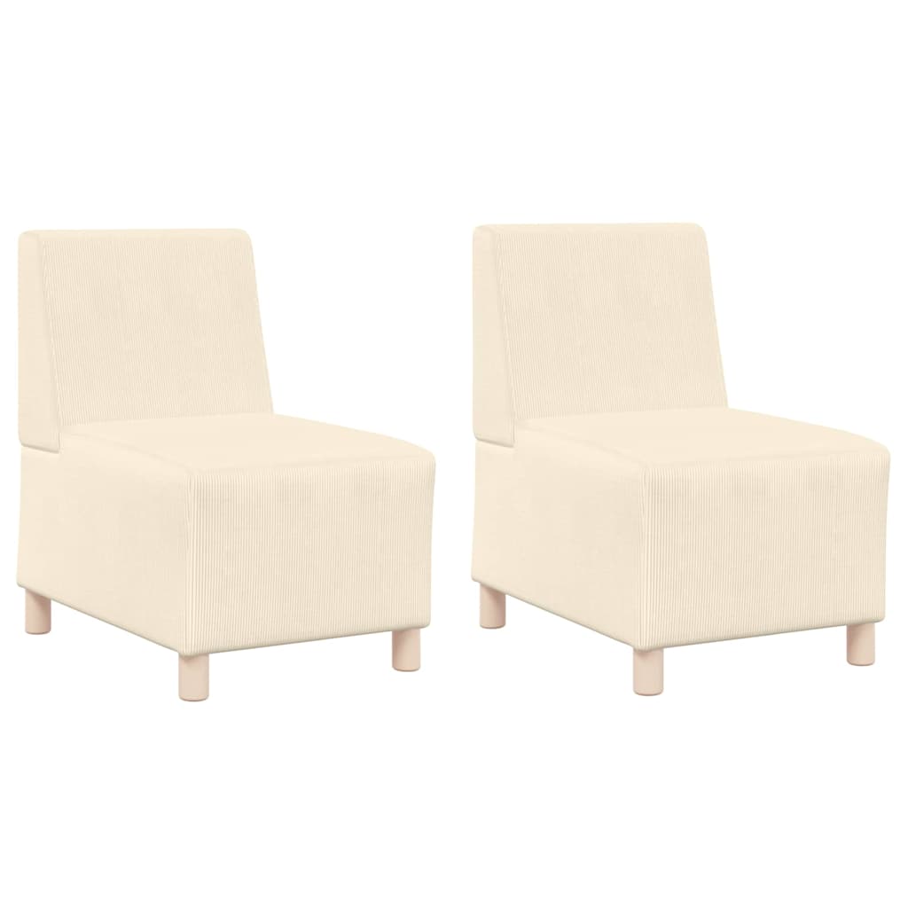Modulsofa Enhed Uden Arme 2 Pcs Creme 55 X 74 X 82 Cm Lysegrå Og Mørkegrå