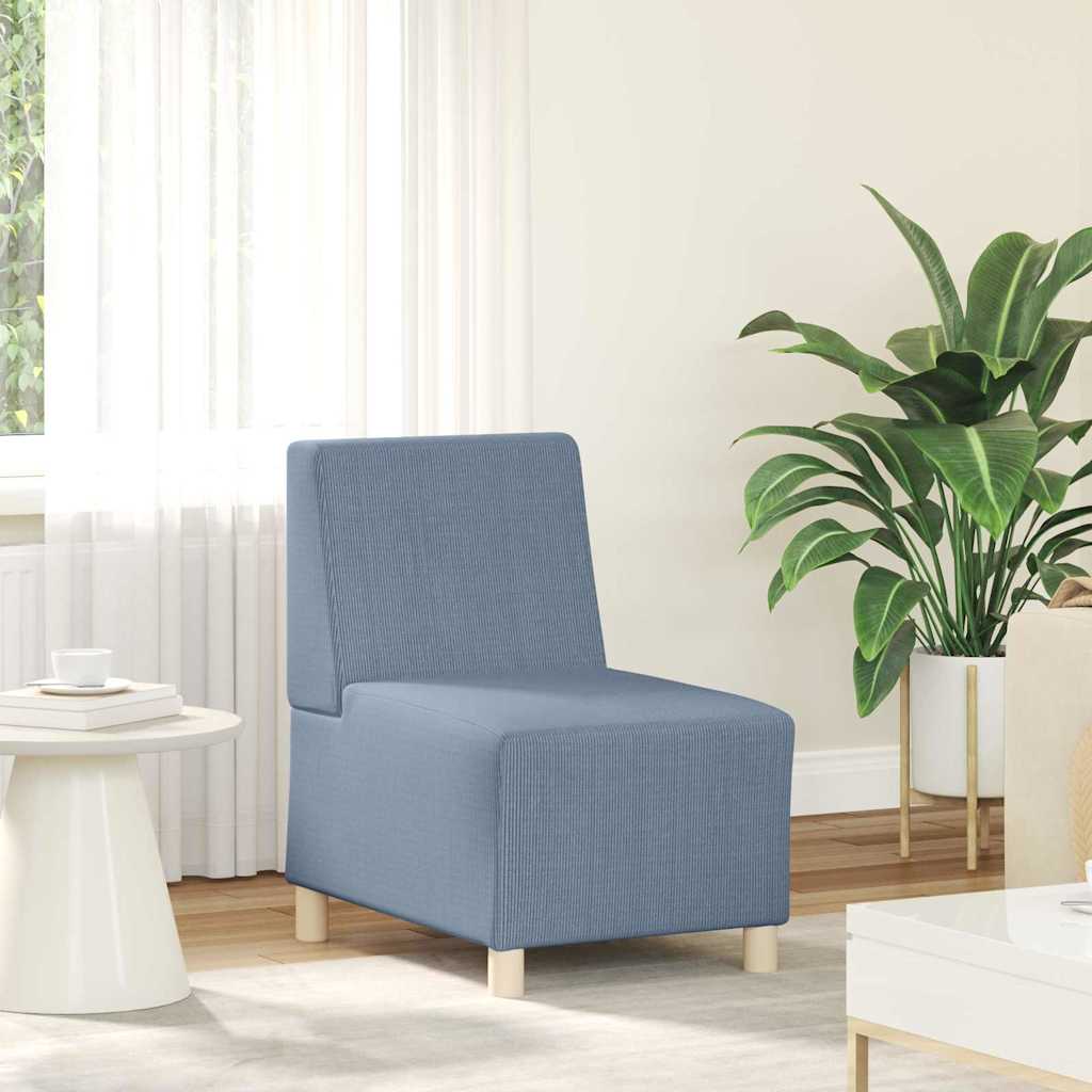 Modulsofa Enhed Uden Arme 2 Pcs Blå 55 X 74 X 82 Cm Velourstof Lysegrå Og Mørkegrå