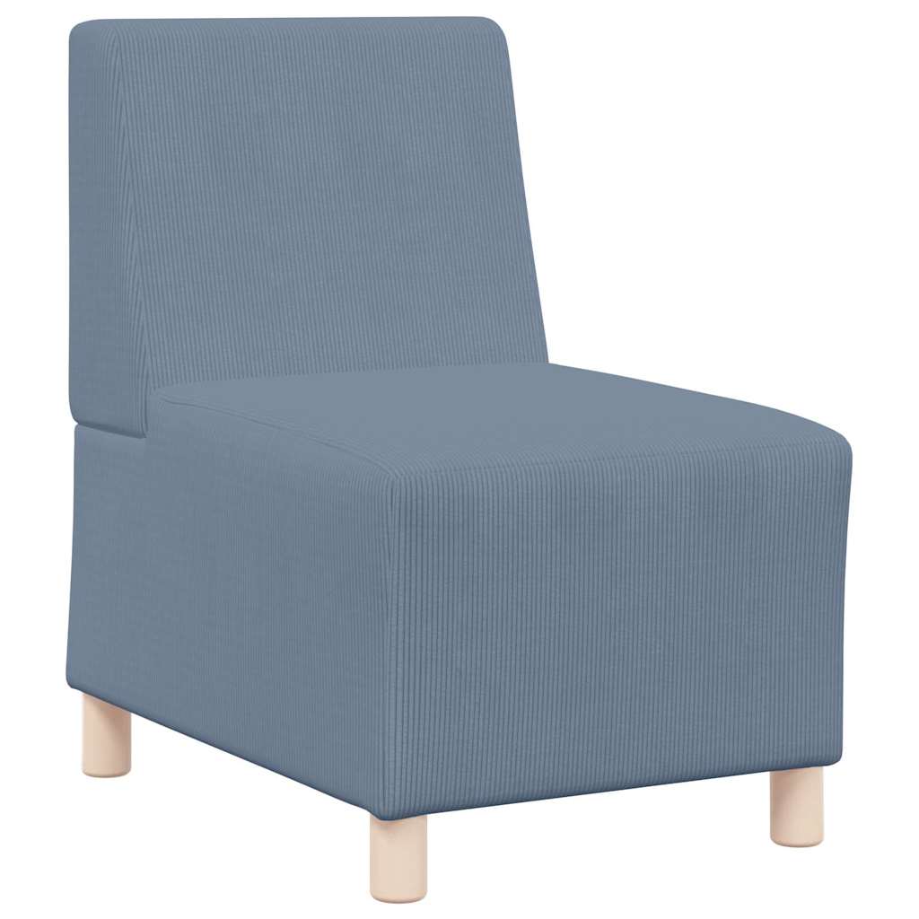 Modulsofa Enhed Uden Arme 2 Pcs Blå 55 X 74 X 82 Cm Velourstof Lysegrå Og Mørkegrå