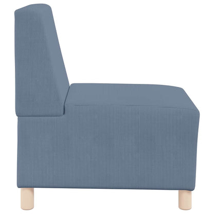 Modulsofa Enhed Uden Arme 2 Pcs Blå 55 X 74 X 82 Cm Velourstof Lysegrå Og Mørkegrå