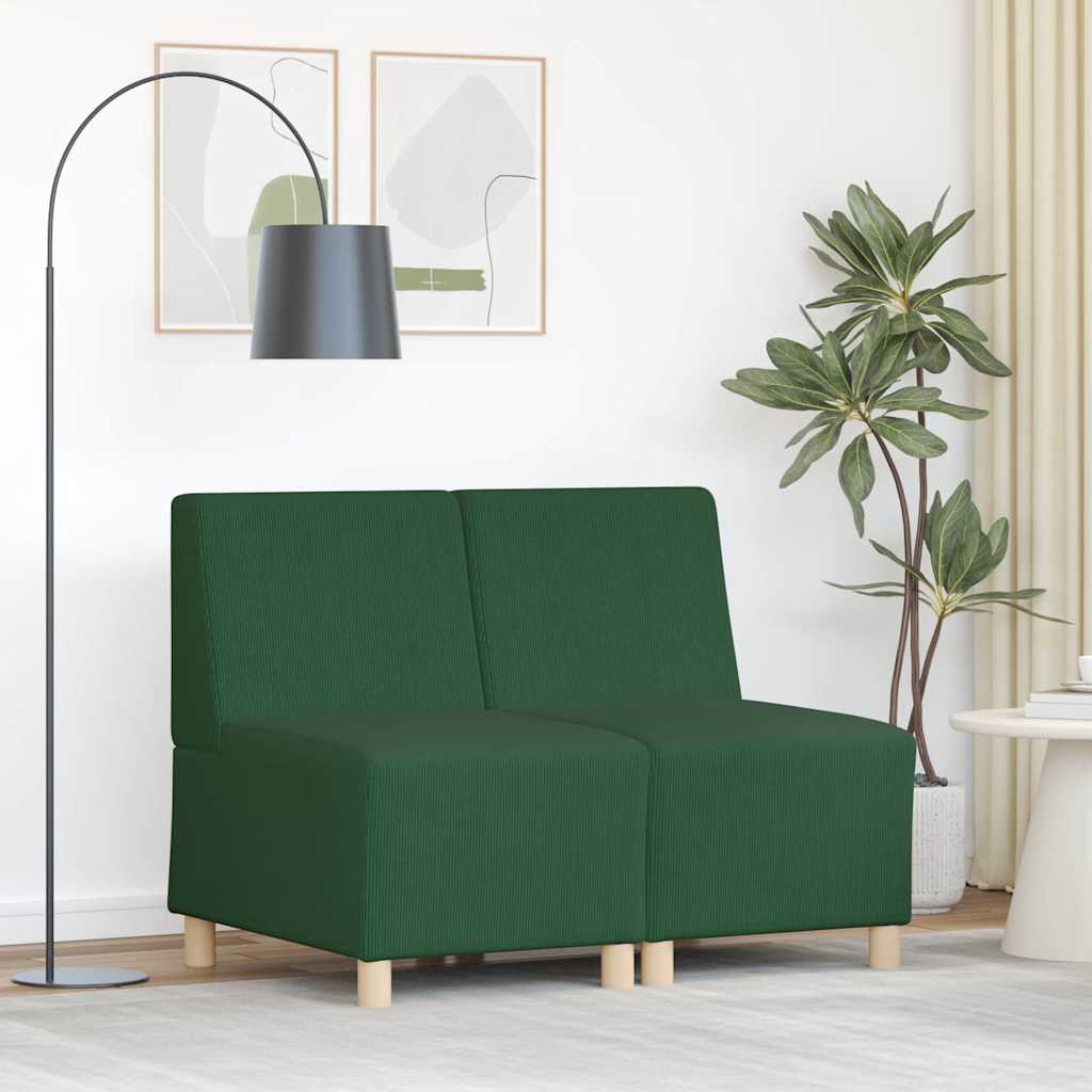 Modulsofa Enhed Uden Arme 2 Pcs Jungle Grøn 55 X 74 X 82 Cm Lysegrå Og Mørkegrå