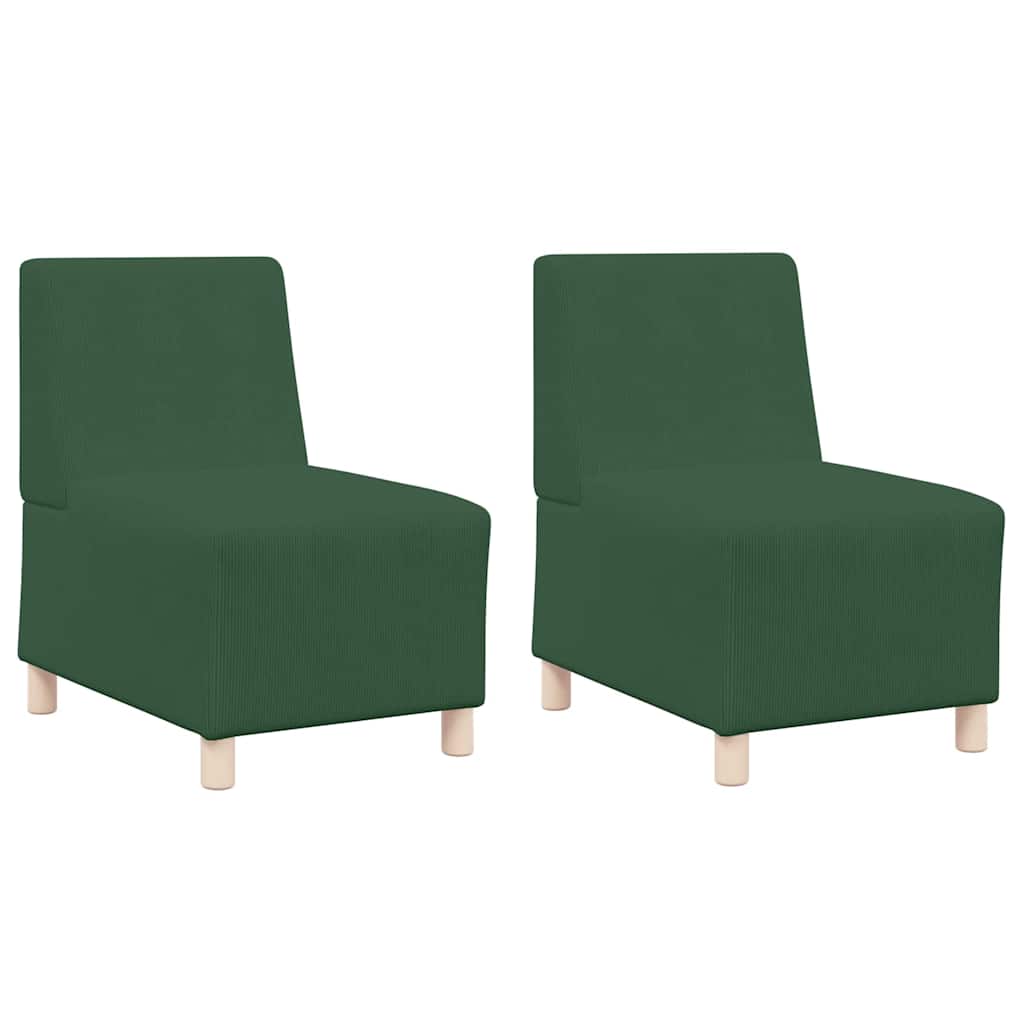 Modulsofa Enhed Uden Arme 2 Pcs Jungle Grøn 55 X 74 X 82 Cm Lysegrå Og Mørkegrå