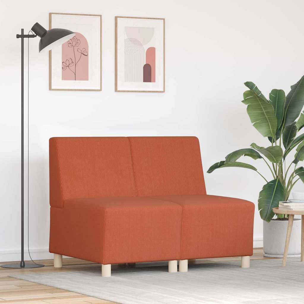 Modulsofa Enhed Uden Arme 2 Pcs Orange 55 X 74 X 82 Cm Lysegrå Og Mørkegrå