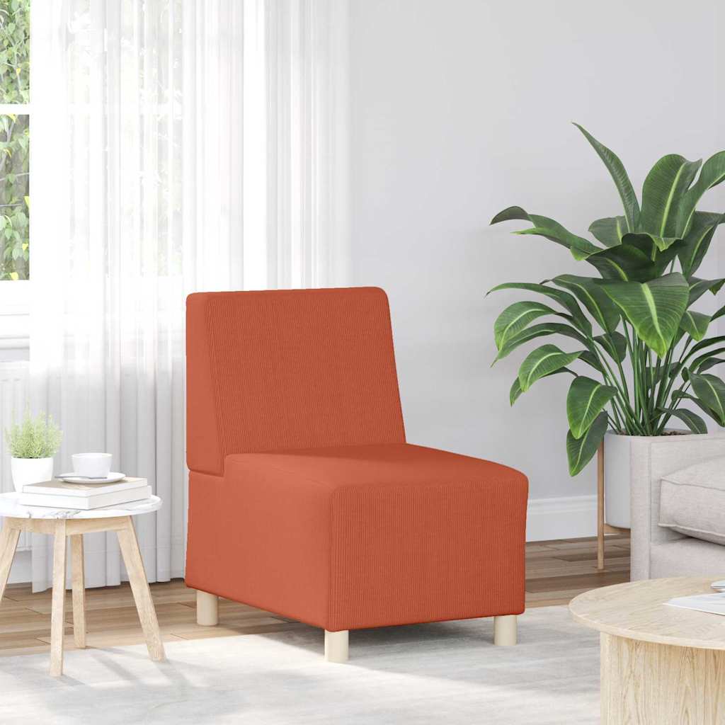 Modulsofa Enhed Uden Arme 2 Pcs Orange 55 X 74 X 82 Cm Lysegrå Og Mørkegrå