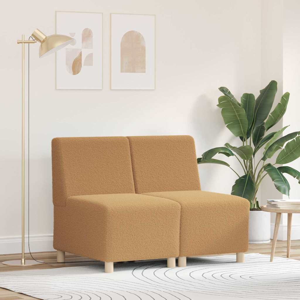 Modulsofa Enhed Uden Arme 2 Pcs Beige 55 X 74 X 82 Cm Lysegrå Og Mørkegrå