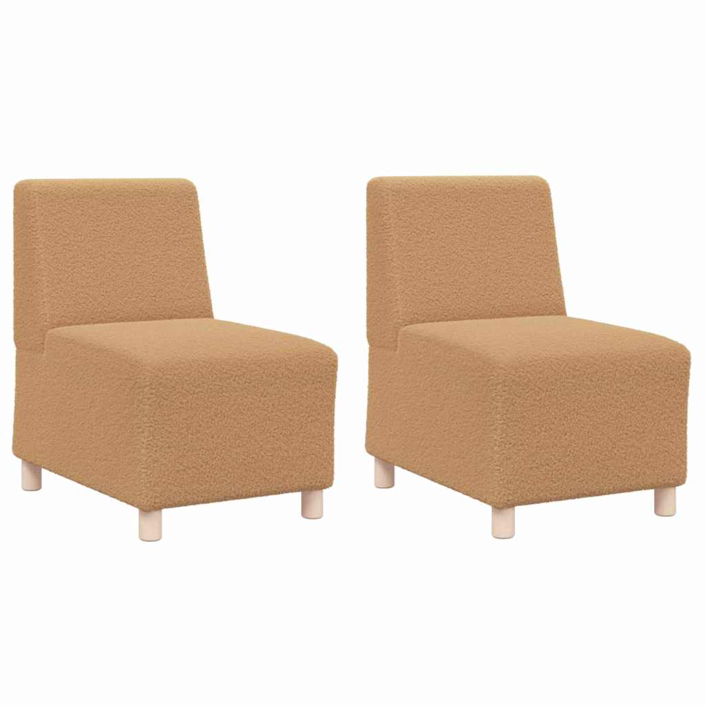Modulsofa Enhed Uden Arme 2 Pcs Beige 55 X 74 X 82 Cm Lysegrå Og Mørkegrå