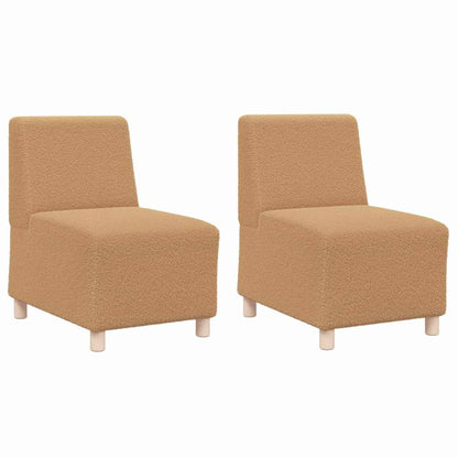 Modulsofa Enhed Uden Arme 2 Pcs Beige 55 X 74 X 82 Cm Lysegrå Og Mørkegrå