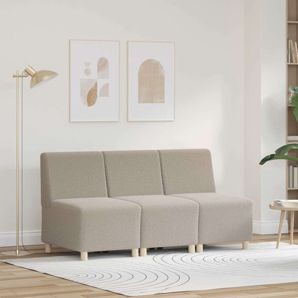 Modulsofa Enhed Uden Arme 3 Pcs Lysegrå 55 X 74 X 82 Cm Lysegrå Og Mørkegrå