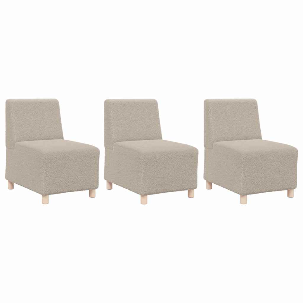 Modulsofa Enhed Uden Arme 3 Pcs Lysegrå 55 X 74 X 82 Cm Lysegrå Og Mørkegrå