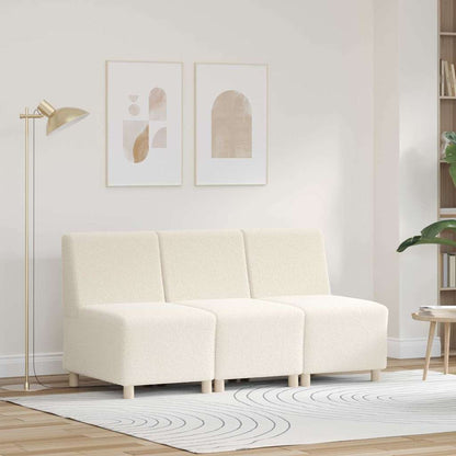 Modulsofa Enhed Uden Arme 3 Pcs Creme 55 X 74 X 82 Cm Lysegrå Og Mørkegrå