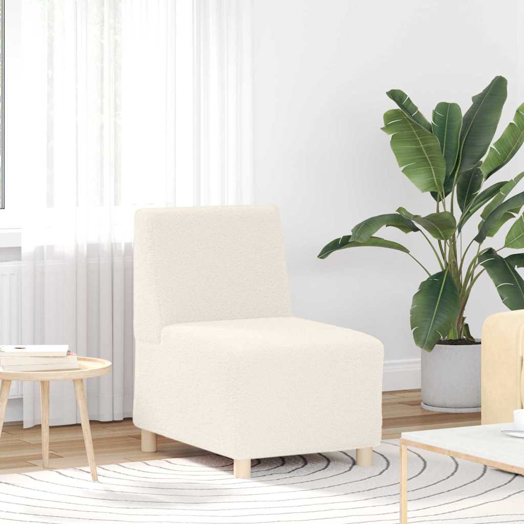 Modulsofa Enhed Uden Arme 3 Pcs Creme 55 X 74 X 82 Cm Lysegrå Og Mørkegrå