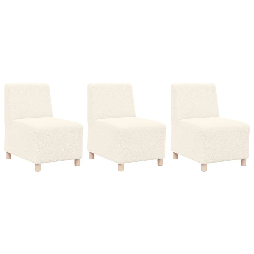 Modulsofa Enhed Uden Arme 3 Pcs Creme 55 X 74 X 82 Cm Lysegrå Og Mørkegrå