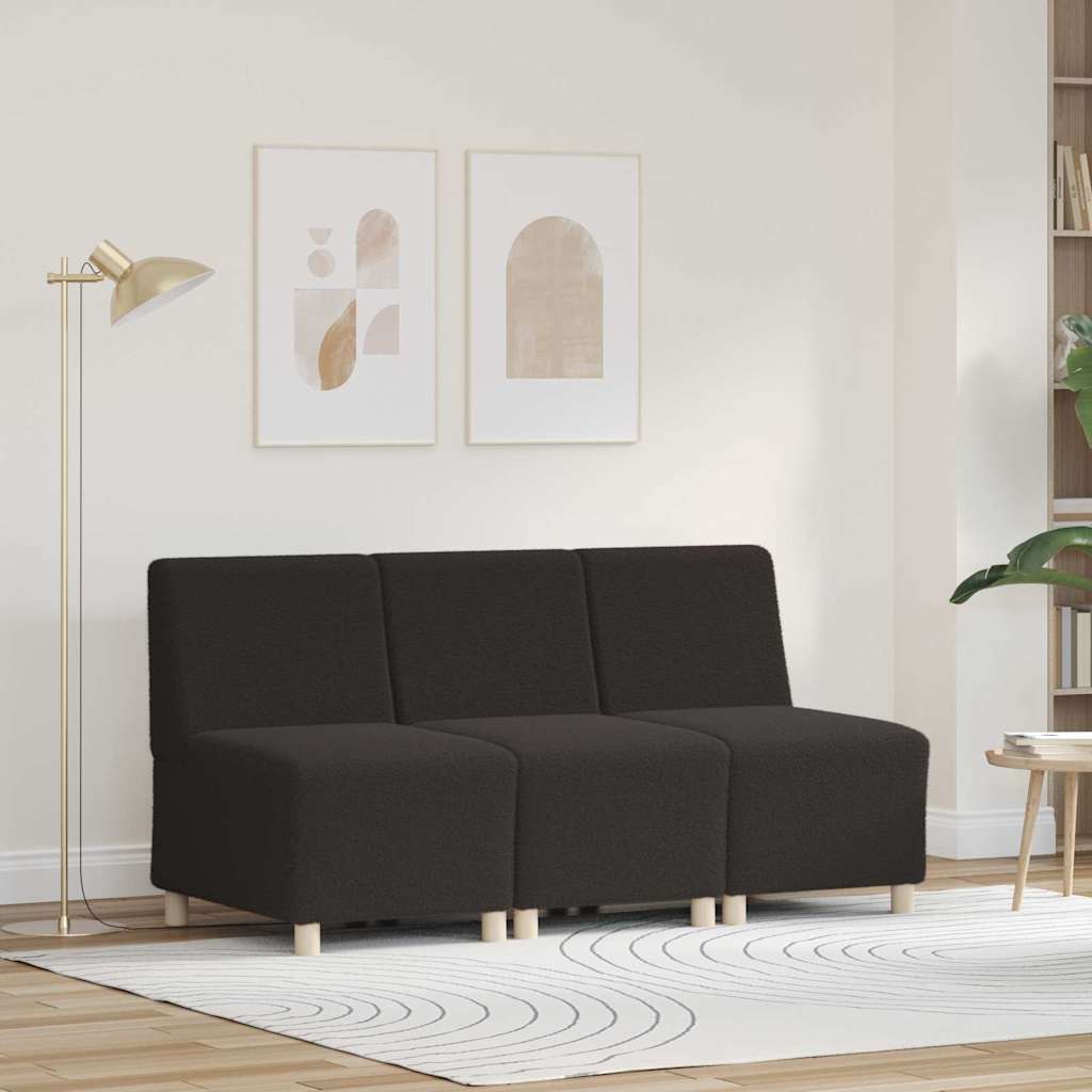 Modulsofa Enhed Uden Arme 3 Pcs Mørkegrå 55 X 74 X 82 Cm Lysegrå Og Mørkegrå