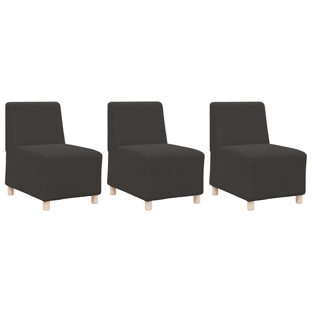 Modulsofa Enhed Uden Arme 3 Pcs Mørkegrå 55 X 74 X 82 Cm Lysegrå Og Mørkegrå