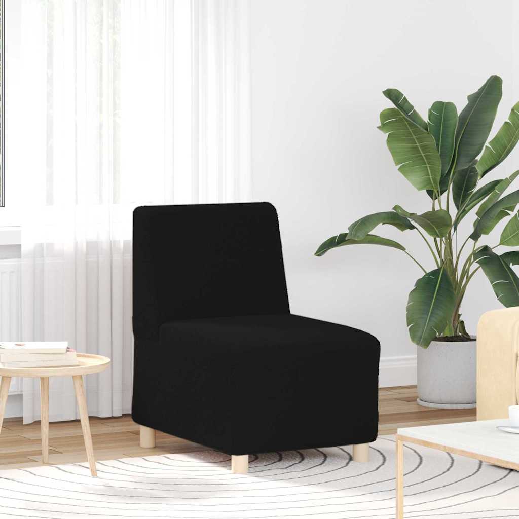 Modulsofa Enhed Uden Arme 3 Pcs Sort 55 X 74 X 82 Cm Lysegrå Og Mørkegrå