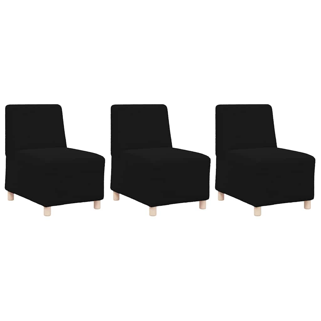 Modulsofa Enhed Uden Arme 3 Pcs Sort 55 X 74 X 82 Cm Lysegrå Og Mørkegrå