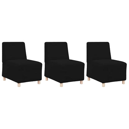 Modulsofa Enhed Uden Arme 3 Pcs Sort 55 X 74 X 82 Cm Lysegrå Og Mørkegrå