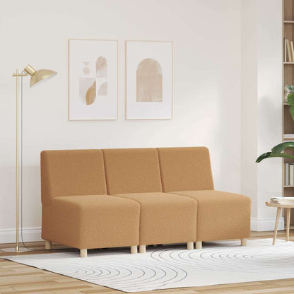 Modulsofa Enhed Uden Arme 3 Pcs Beige 55 X 74 X 82 Cm Lysegrå Og Mørkegrå