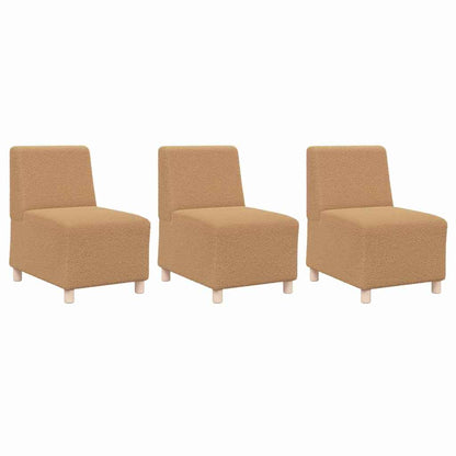 Modulsofa Enhed Uden Arme 3 Pcs Beige 55 X 74 X 82 Cm Lysegrå Og Mørkegrå