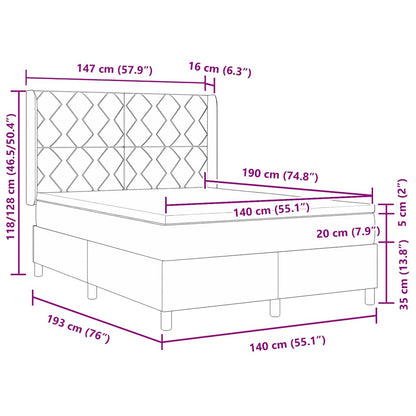 Boks-Madrasseng Med Madras Sort 140 X 190 Cm Stof
