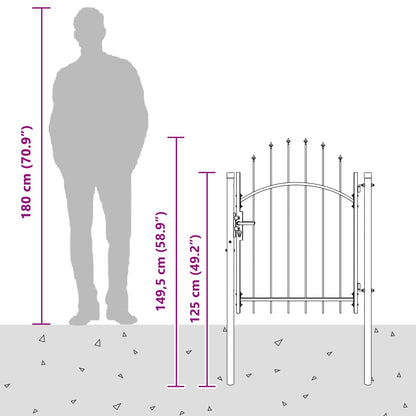 Haveport Med Lås Grå 100 X 100 Cm Stål