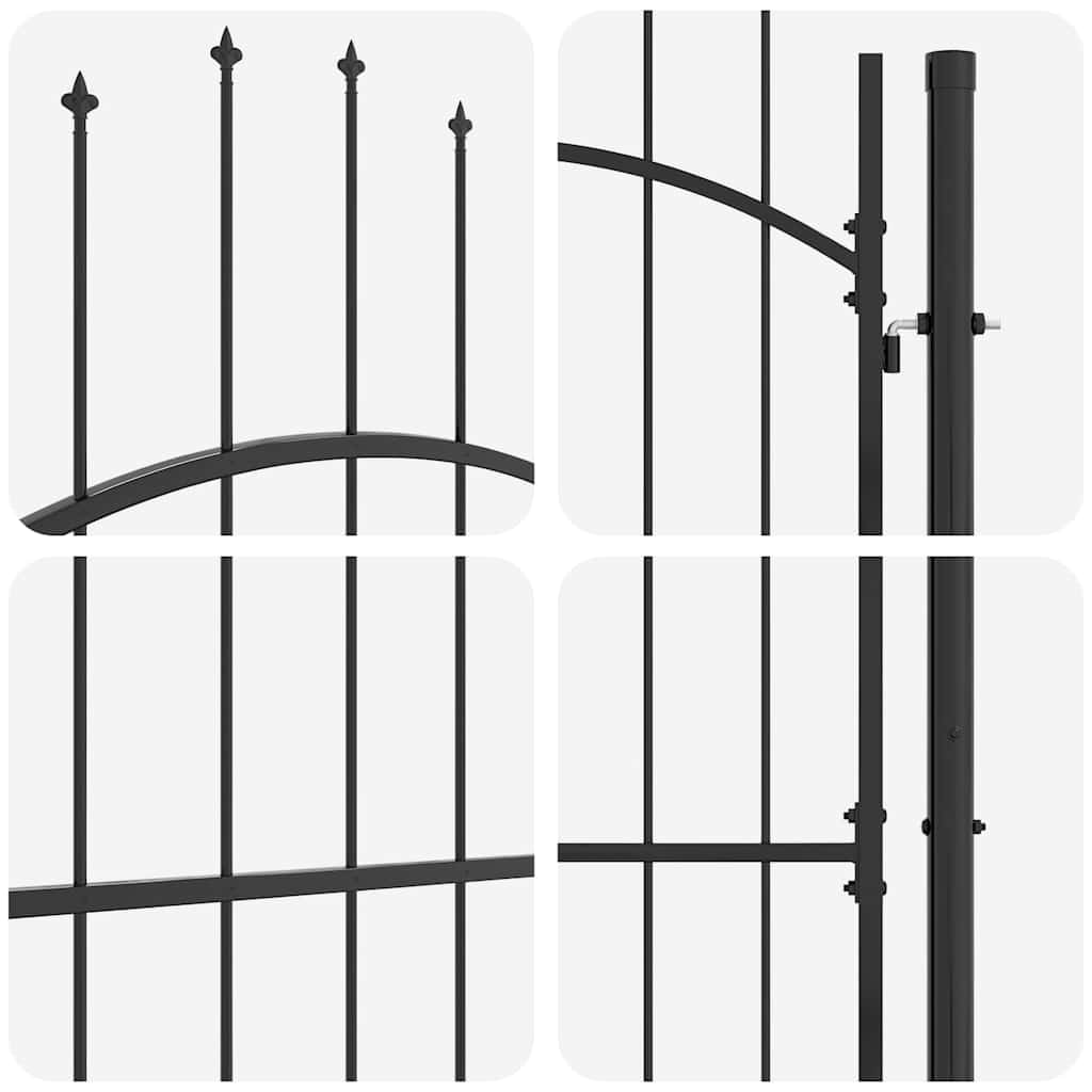 Haveport Med Lås Grå 125 X 100 Cm Stål