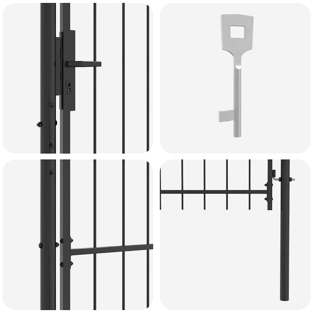 Haveport Med Lås Grå 125 X 100 Cm Stål