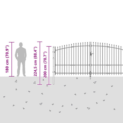 Haveport Med Lås Grå 125 X 400 Cm Stål