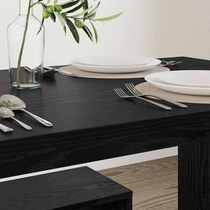 Spisestuesæt 2 Pcs Sort Eg 97 X 47 X 75 Cm Konstrueret Træ