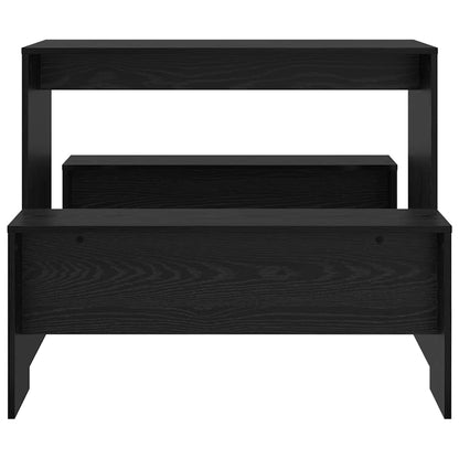 Spisestuesæt 2 Pcs Sort Eg 97 X 47 X 75 Cm Konstrueret Træ