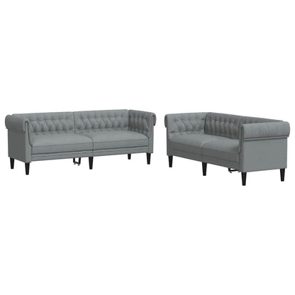 Sofa Sæt Lysegrå Stof