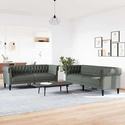 Sofa Sæt Mørkegrå Stof
